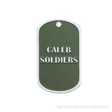 Caleb Soldiers Personalised Dog Tag Necklaces, Zinc Alloy C